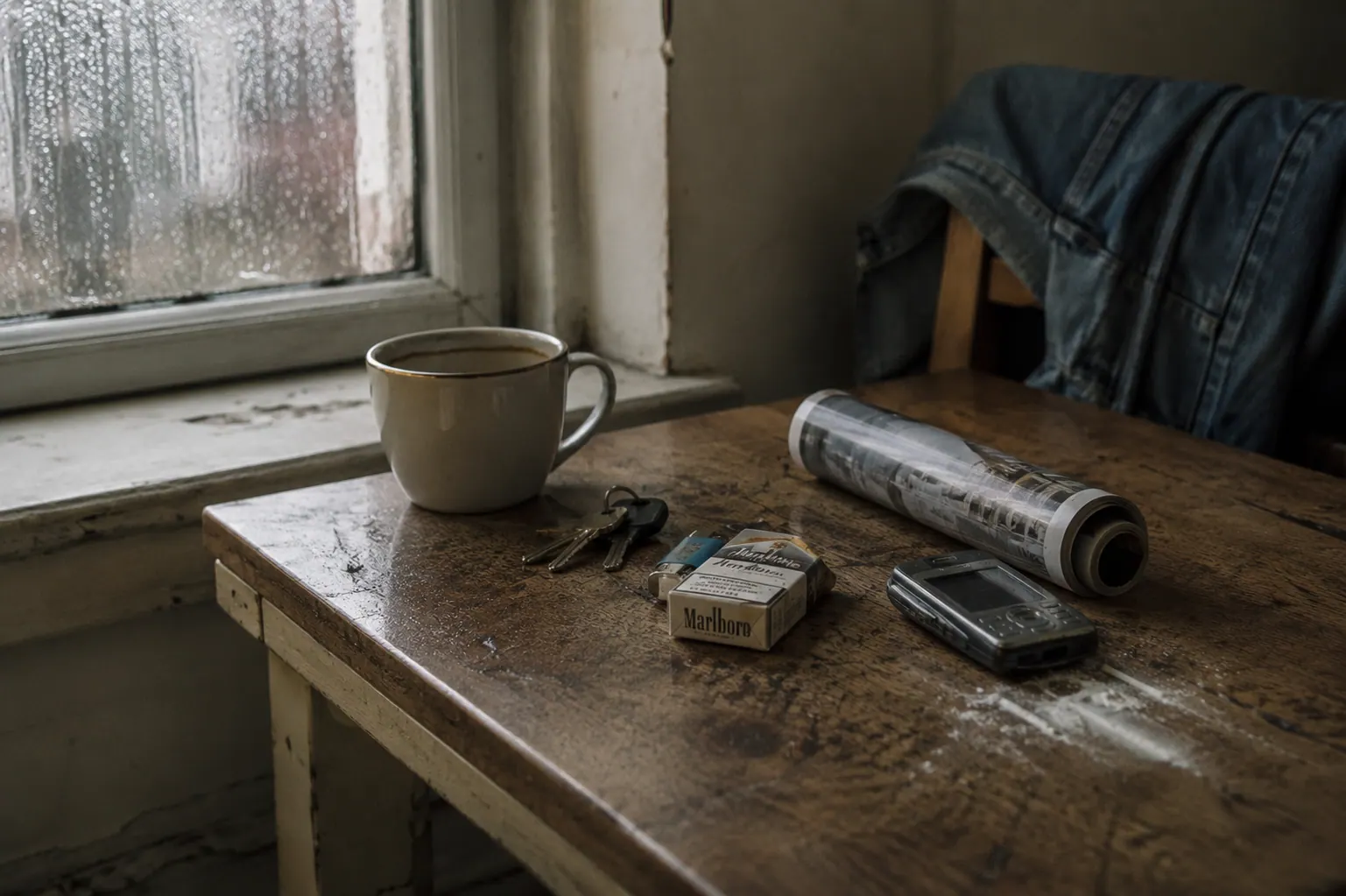 A lived-in room showing the everyday context around cocaine use